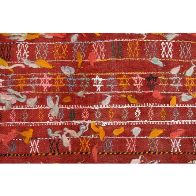 Ruby Red Vintage Turkish Kilim Rug- 4′ × 8′8″ For Sale - Image 8 of 13