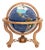 Modern Semi-Precious Stone Inlaid Revolving Globe on Copper Stand For Sale