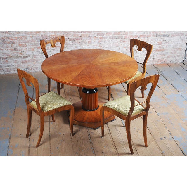 Biedermeier Chairs in Walnut, Czech, 1840s, Set of 4 For Sale - Image 6 of 15