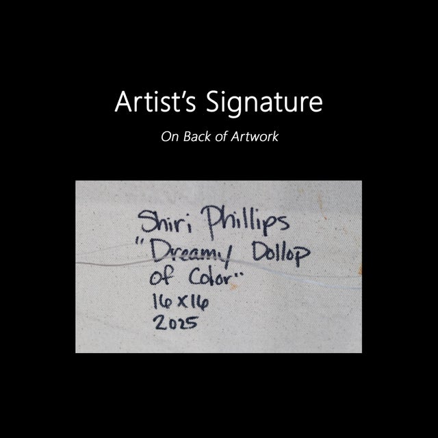 Dreamy Dollop of Color - Original Glitter Abstract Acrylic Painting on Canvas by Shiri Phillips For Sale - Image 9 of 9