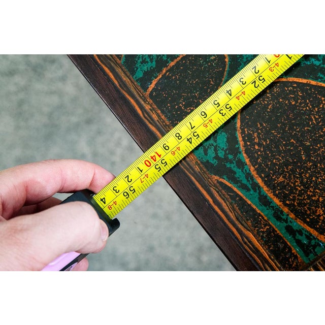 1960s Mid Century Danish Modern Coffee Table Rosewood Copper Etched Attributed to John Morkegaard For Sale - Image 12 of 12