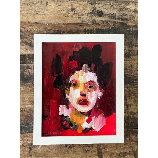 Early 21st Century Vintage Original Abstract Figurative Oil on Canvas For Sale - Image 5 of 12