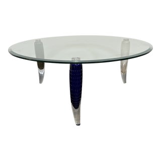 Artedi Round Murano + Glass Coffee Table For Sale
