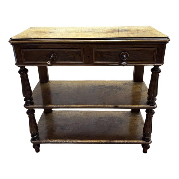 Napoleon III Console Table in Walnut and Veneer For Sale