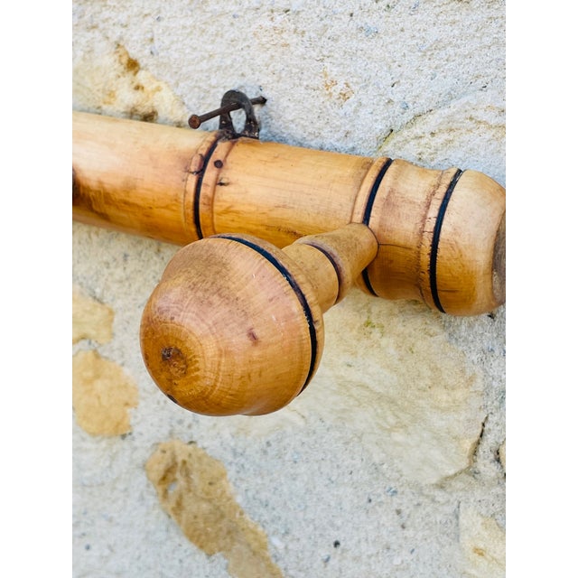 Mid-Century Faux Bamboo Wall Mount Coat Rack, 1950s For Sale - Image 10 of 18