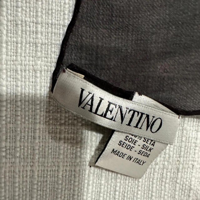 Textile A Vintage 1980s Silk Scarf by Valentino For Sale - Image 7 of 11