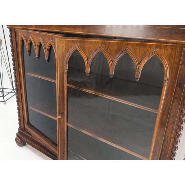 Brown Antique 19th Century English Regency Carved Rosewood Tiered Sideboard For Sale - Image 8 of 12