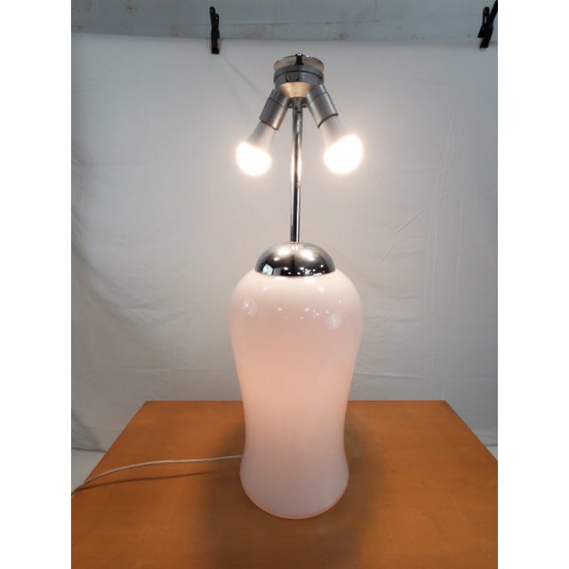 Stunning example of Murano glass. Working condition, switch on wire has three settings - top bulbs, bulbs and interior or...