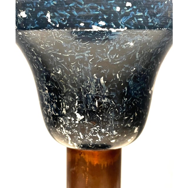 Industrial Blue Mushroom Desk Light in Aluminium and Copper, Germany, 1950s For Sale - Image 9 of 16