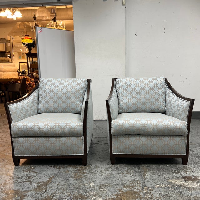 Kreiss Furniture Custom Wingback Arm Chairs a Pair Chairish