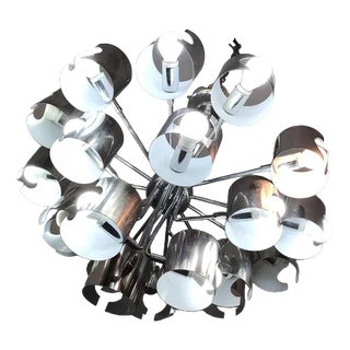 Vintage Chromed Chandelier, 1970s For Sale