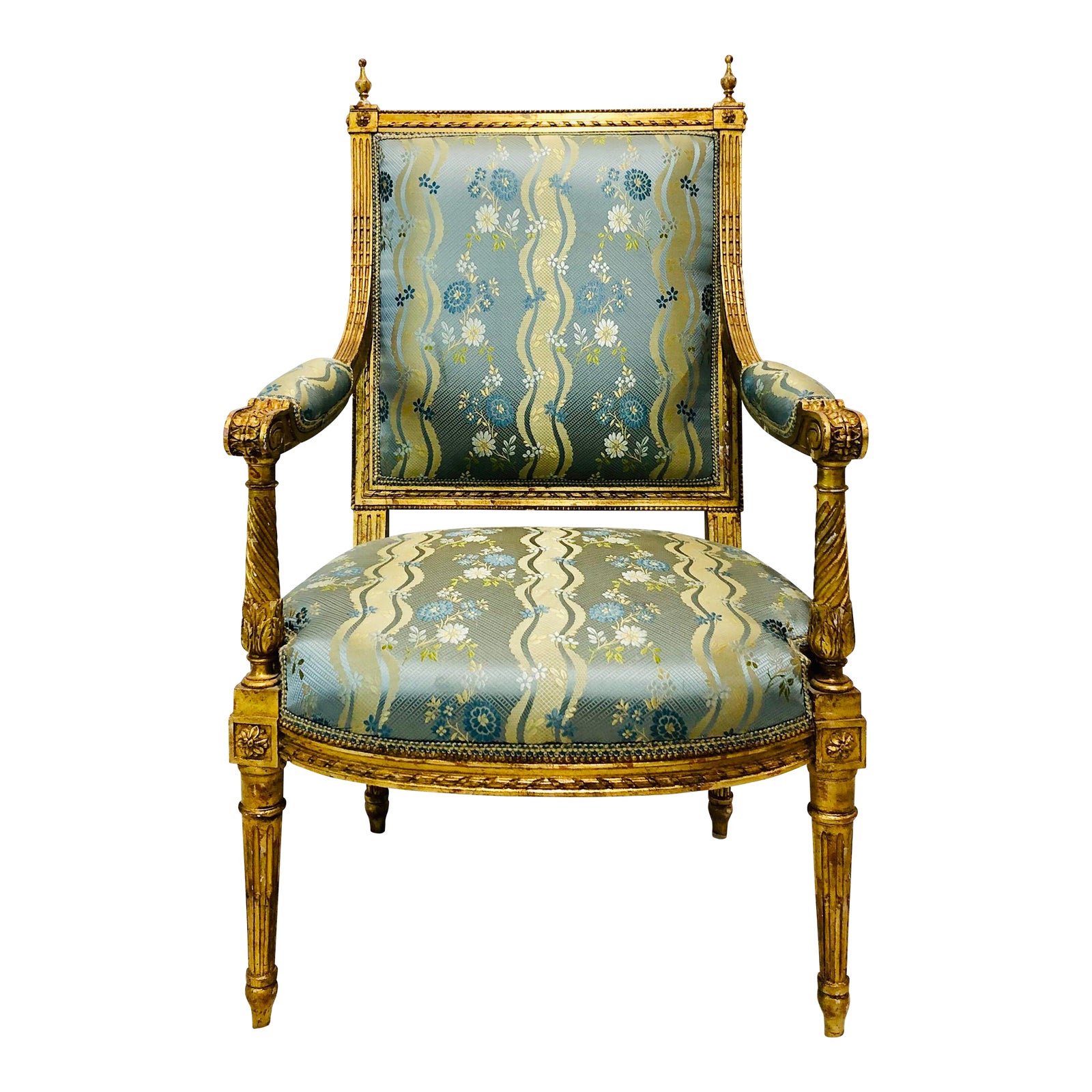 Early 20th Century Gilded French Louis Arm Chair Chairish