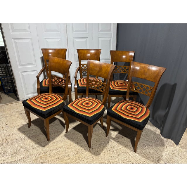 Mid 20th Century Set of 6 Biedemeier Style Dining Chairs For Sale - Image 5 of 16