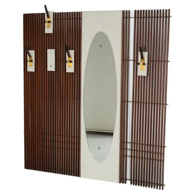 Mid-Century Modern Wall Coat Rack with Integrated Mirror, Italy, 1970s For Sale - Image 15 of 15