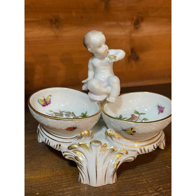 Porcelain Salt Cellars by Rotschild for Herend, Hungary, 1960s, Set of 2 For Sale - Image 10 of 15