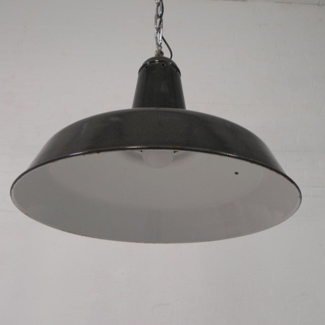 Industrial Hanging Lamp with Enamelled Steel Shade, 1950s For Sale - Image 13 of 18