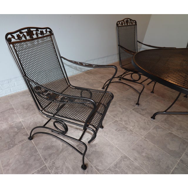 Vintage Russel Woodard "Primrose" Wrought Iron Family Patio, 7 Pieces For Sale - Image 11 of 18