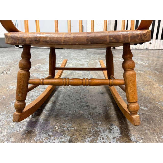 Brown Handcrafted Rocking Chair, Vintage For Sale - Image 8 of 12
