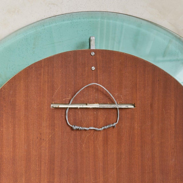 Green Italian Aqua Glass Round Wall Mirror Attributed to Cristal Arte, 1960s For Sale - Image 8 of 10