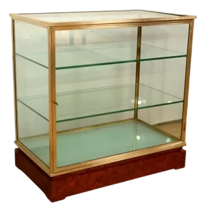 Brass and Elm Display Case, 1950