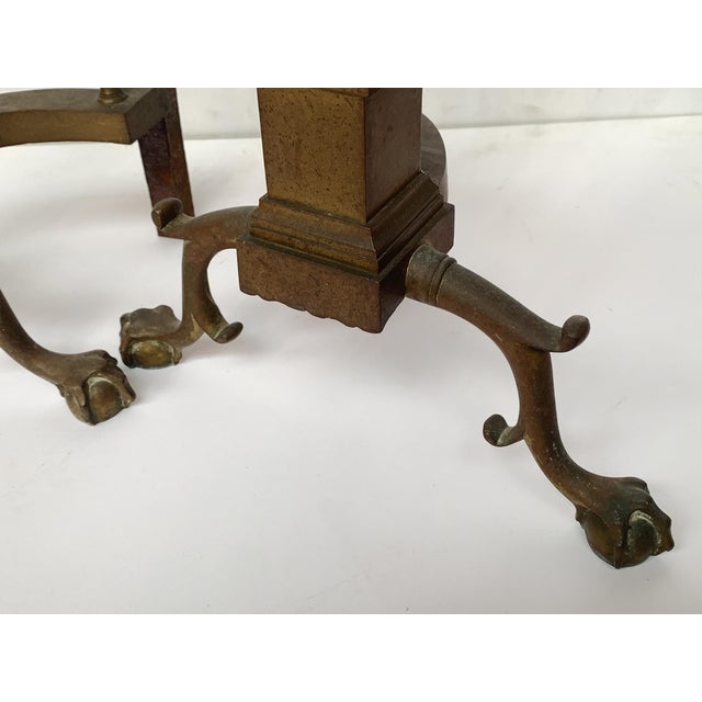 Brass Antique French Brass Andirons - A Pair For Sale - Image 8 of 9