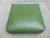 Olive 50s Square Olive Green Vinyl Footstool Brass Tacks and Casters For Sale - Image 8 of 11