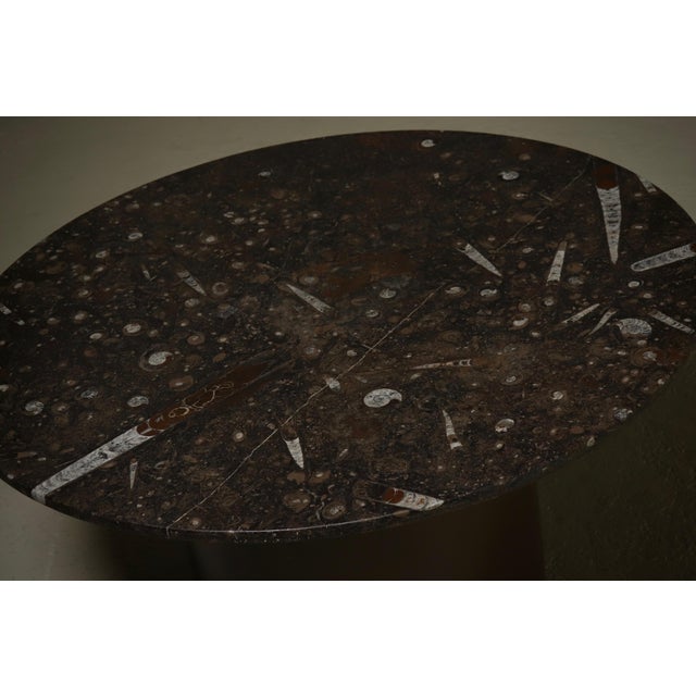 Mid-Century Modern Vintage Fossil Limestone and Wood Coffee Table from Metaform, 1980s For Sale - Image 3 of 10