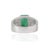 Contemporary Wide Band Octagon 2.74 Ct Green Emerald Statement Signet Ring in Silver Size 5.5 For Sale - Image 4 of 15