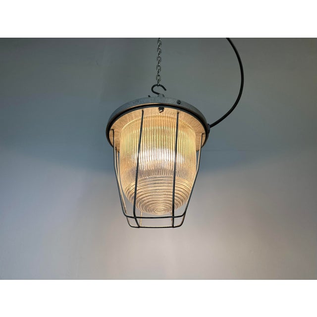 Light Industrial Grey Bunker Light from Polam Gdansk, 1970s For Sale - Image 10 of 14