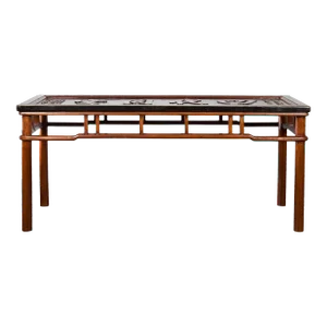 Chinese Early 20th Century Shop Sign Console Table with Carved Calligraphy