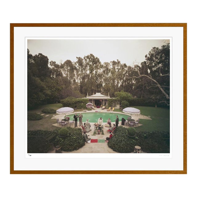 Beverly Hills Pool Party 1952 by Slim Aarons Framed C-Print For Sale