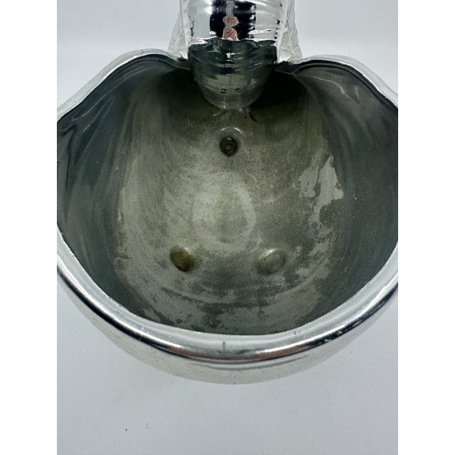 1980s Silver Glazed Nautilus Coquille Sea Shell Accent Piece For Sale - Image 5 of 6