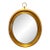 Vintage Oval Italian Giltwood Mirror With Brass Loop Finial For Sale