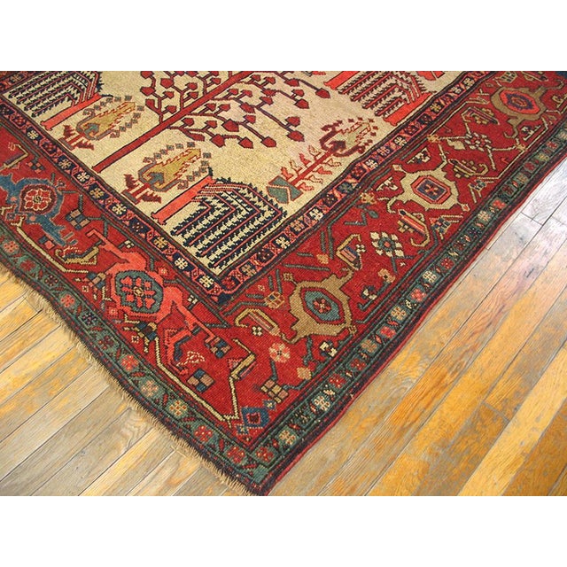Textile Charming Ivory Background and Red Border With Allover Pattern Antique Persian Rug For Sale - Image 7 of 8