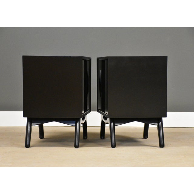 Mid-Century Modern 1960s Black Lacquer Nightstands - A Pair For Sale - Image 3 of 11