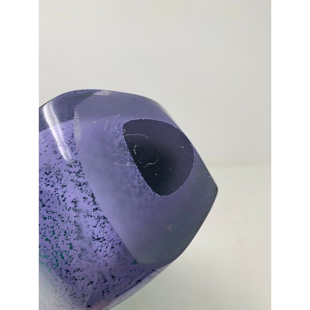 Late 20th Century Asymmetric Speckled Murano Glass Vase For Sale - Image 11 of 12