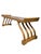 1960s Figured Wood Grain and Brass-Trimmed, Curved Leg Bench, Seat, Low Dining Zataku Table/Kotatsu, For Sale - Image 15 of 17