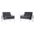 Mid 20th Century Milo Baughman Chrome Frame Lounge Chairs in Deep Charcoal Velvet, Attributed For Sale