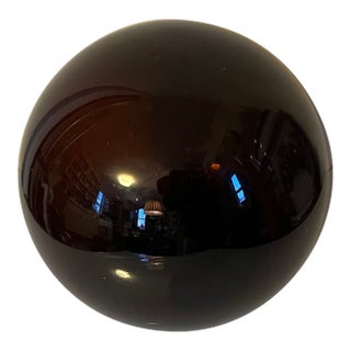 Antique 19th Century American Blown Glass Amber Witch's Ball For Sale