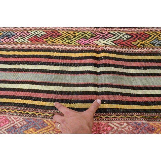 Vintage Braided Rug. Flat Weave Area Rug - 4' 6" X 6' 11" For Sale - Image 10 of 11