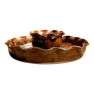 Vintage Original Studio Pottery Appetizer Plate For Sale