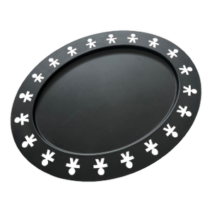1980s Alessi Girotondo Black Oval Tray by King‑Kong (Discontinued)