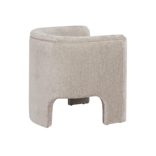 2020s Matthew Izzo Home Lansky Taupe Chenille, Three Leg, Barrel Back Club Chair For Sale - Image 5 of 7