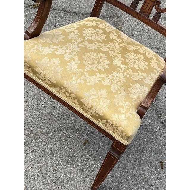 Sheraton Inlaid Mahogany Armchair For Sale - Image 6 of 13
