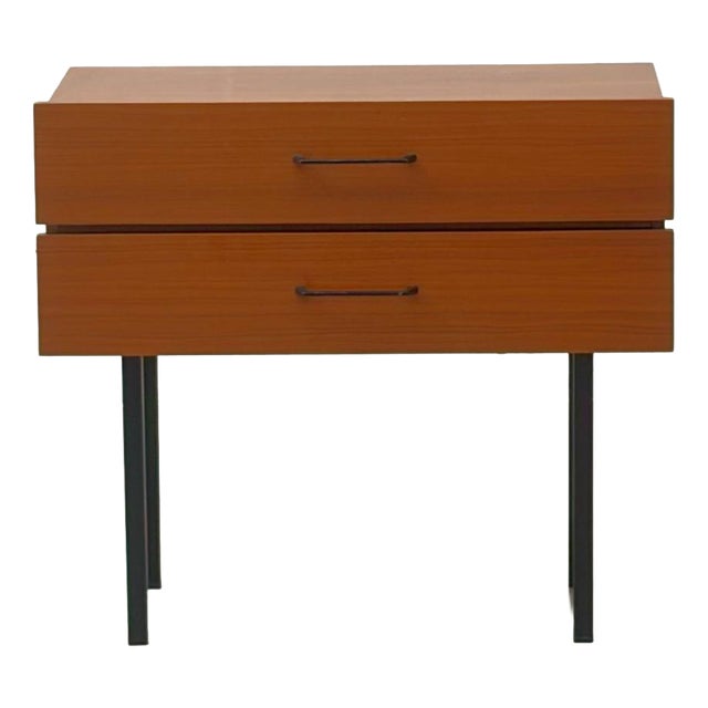 Mid-Century Bedside Table with Drawers, 1950s For Sale