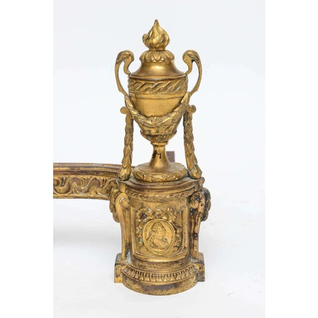 Bronze Louis XV Gilt Bronze Chenets - A Pair For Sale - Image 8 of 10