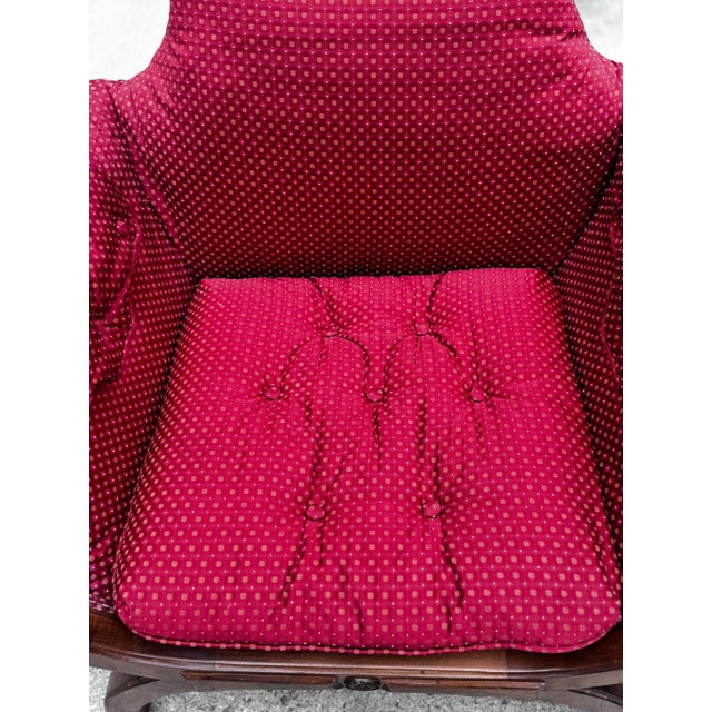 Red Early 20th Century Vintage Louis XV Regency Savonarola X Base Chairs - a Pair For Sale - Image 8 of 10