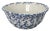 American Large 11 1/2 Inch Size Antique American Blue Spongeware Decorated Stoneware Kitchen Mixing Bowl For Sale - Image 3 of 13