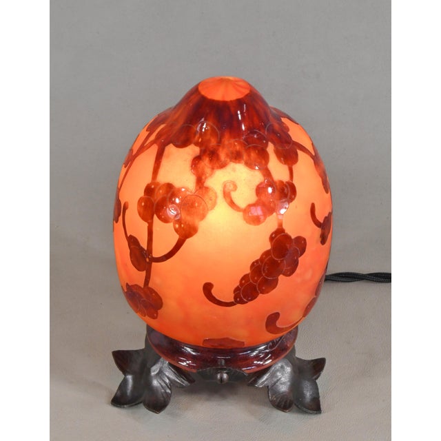 Charles Schneider French Art Deco Night Lamp by Schneider Le Verre Francais - Cameo Glass 1925 France For Sale - Image 4 of 15
