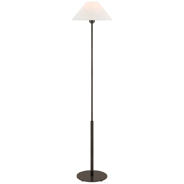 J. Randall Powers by Visual Comfort Signature Hackney Cordless Floor Lamp in Bronze with Linen Shade For Sale